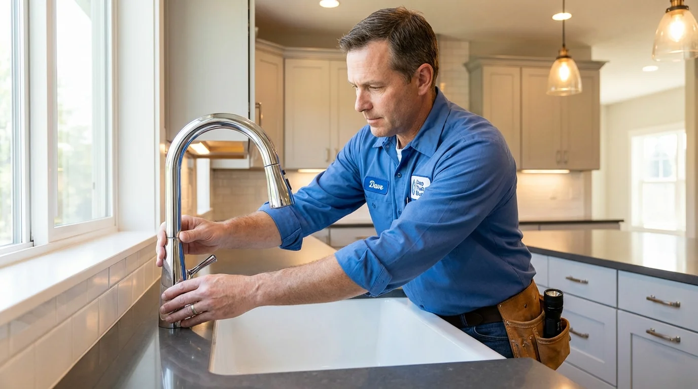 Kitchen faucet installation by Johns Plumbing LLC in Ledyard