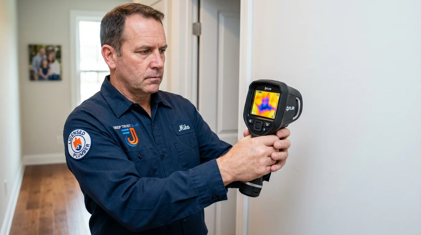 Thermal imaging leak detection by Johns Plumbing LLC in Ledyard